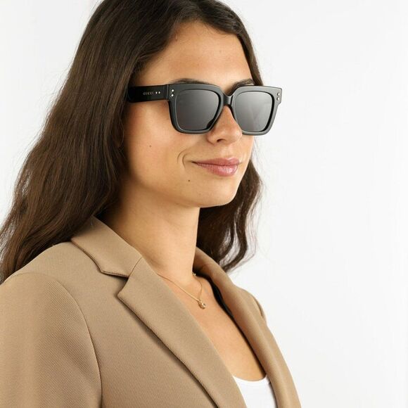 Gucci GG1084S 001 Sunglasses Black Grey Square Unisex main image 8